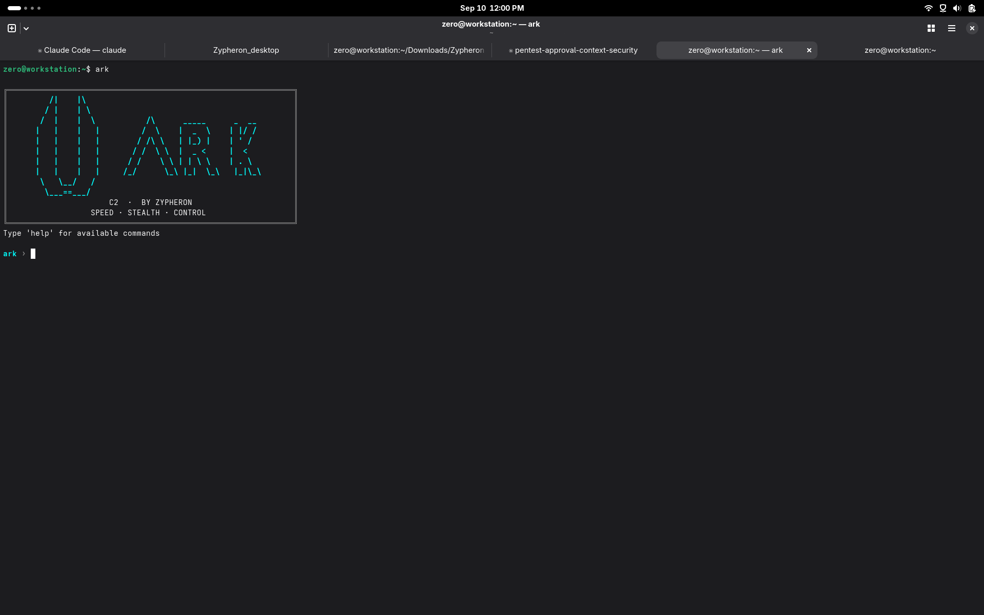 ARK C2 console booting to the ark prompt in a Linux terminal